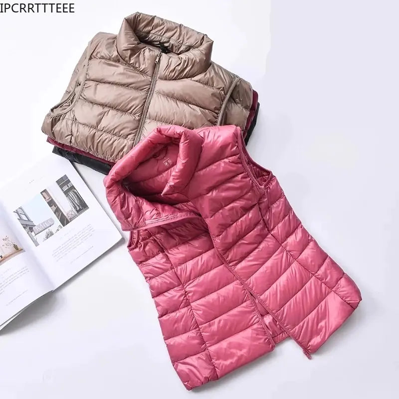 Women's Ultra-Thin Duck Down Vest for Autumn & Winter