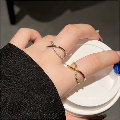 14K Gold Ring in French Diamond Design