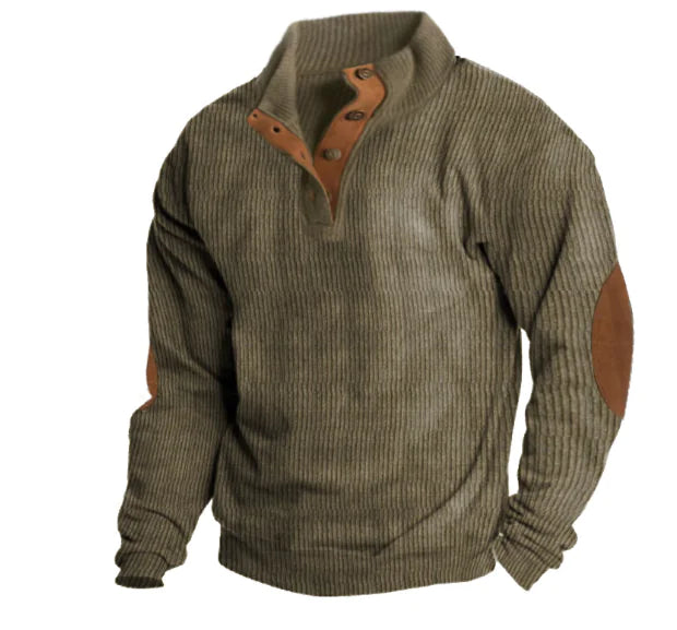 Men's Long Sleeve Zipper Stand-up Collar Sports Sweatshirt