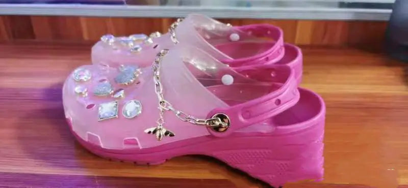 Sequined Women's Jelly Beach Sandals and Slippers