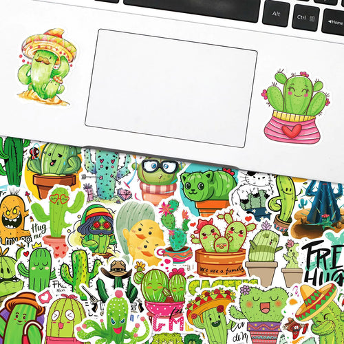 50 PCS Original Small Fresh Cactus Stickers Set