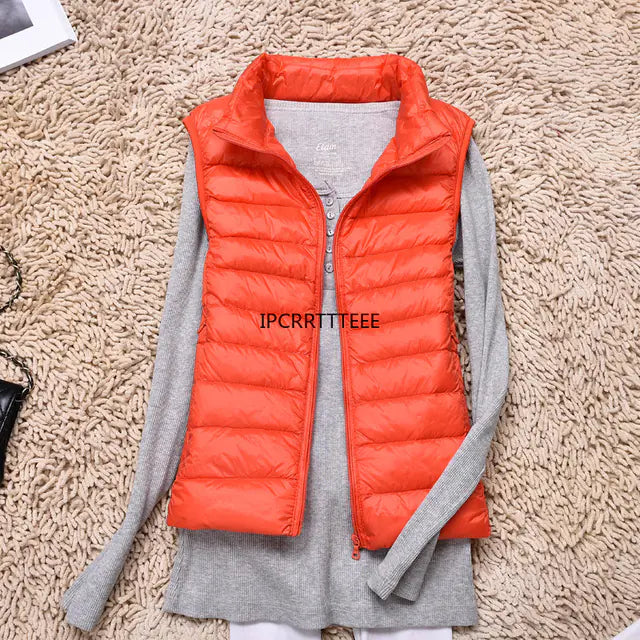 Women's Ultra-Thin Duck Down Vest for Autumn & Winter
