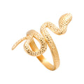 Adjustable Stainless Steel Snake Ring in Titanium