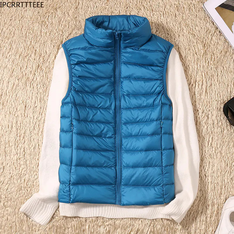 Women's Ultra-Thin Duck Down Vest for Autumn & Winter