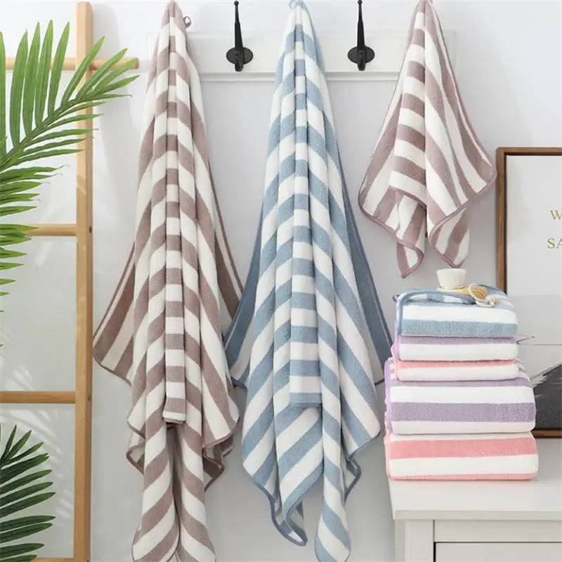 Cotton Stripe Face Bath Towel for Adults and Kids