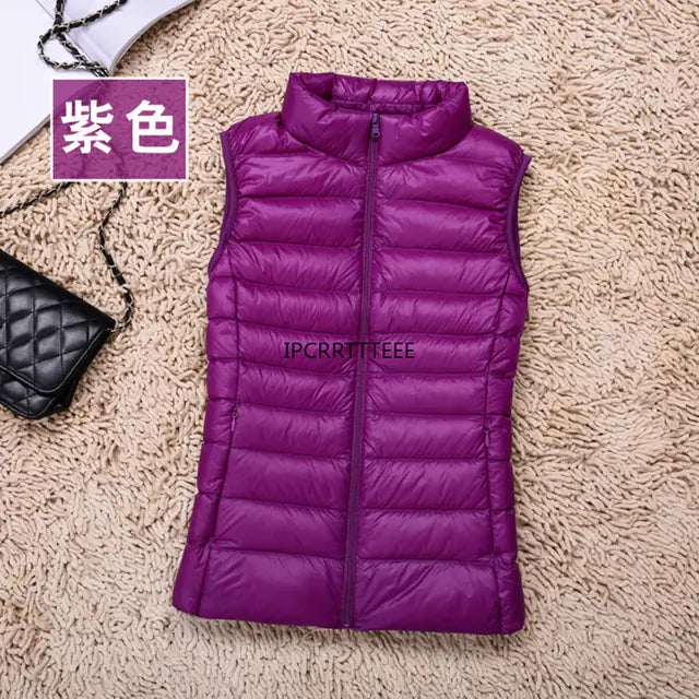Women's Ultra-Thin Duck Down Vest for Autumn & Winter