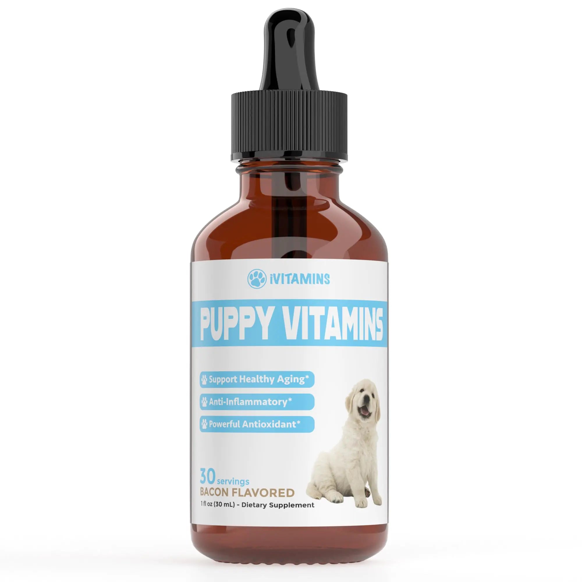 Puppy Vitamins | Puppy Supplements | Puppy Vitamins for Small Dogs | Puppy Vitamins Large Breed | Puppy Multivitamin | Puppy Vitamins and Supplements | Liquid Puppy Vitamins | 1 fl oz: Bacon Flavor