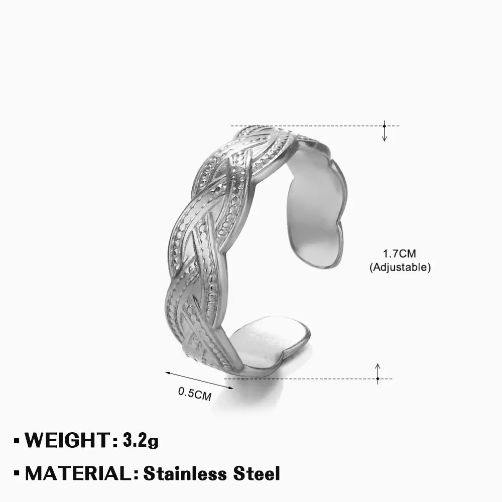 Retro Hip Hop Titanium Steel Ring for Women