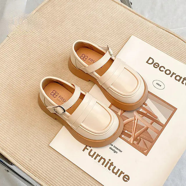 Girls' Classic Leather Flats for School and Parties
