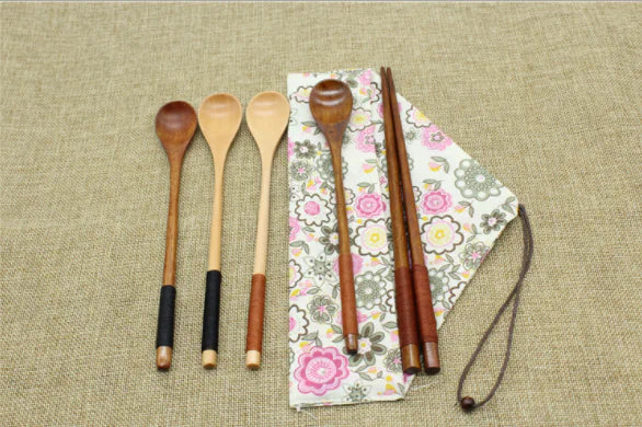 Long Handle Wooden Stirring Spoon for Coffee and Juice