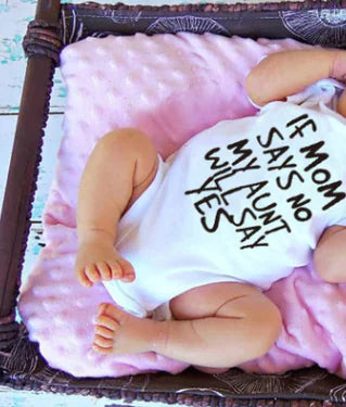 Summer New Kids' Letter Print Short Sleeve Bodysuit