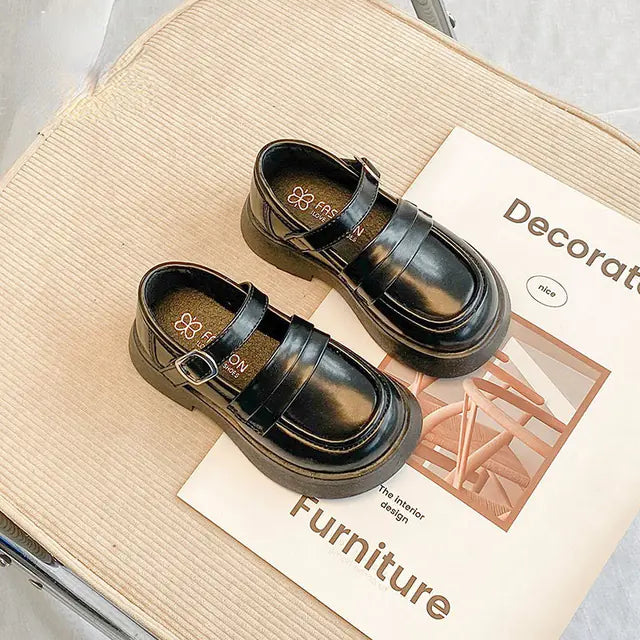 Girls' Classic Leather Flats for School and Parties