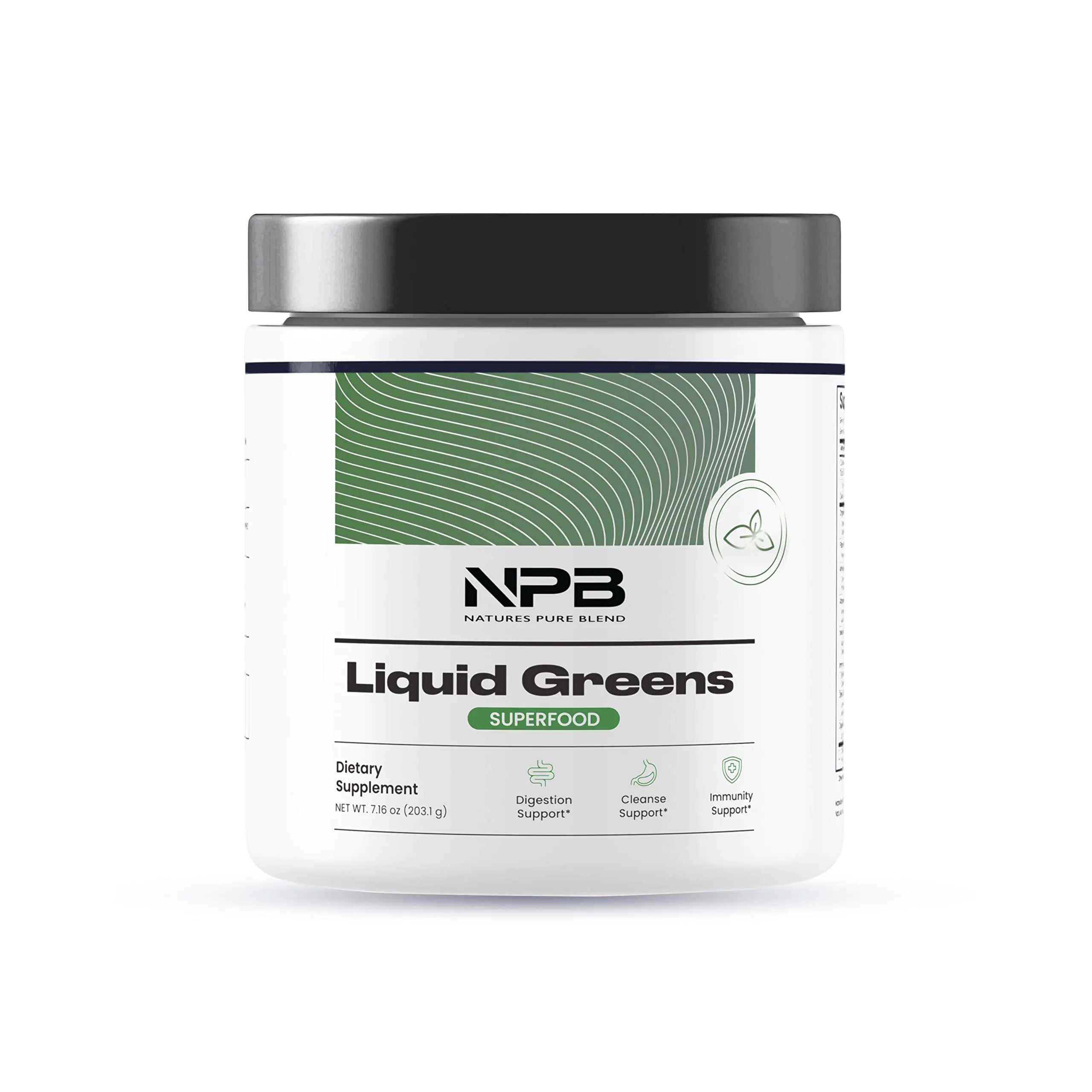 Natures Pure Blend Liquid Greens - Superfood Greens - Detox & Digestion Health - Probiotic - Mushroom Blend - Adaptogens - Green Tea Matcha Taste (Matcha Flavor) - 30 Servings - Liquid Greens