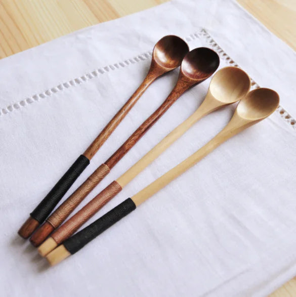 Long Handle Wooden Stirring Spoon for Coffee and Juice
