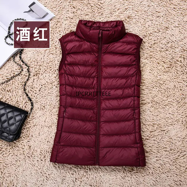 Women's Ultra-Thin Duck Down Vest for Autumn & Winter