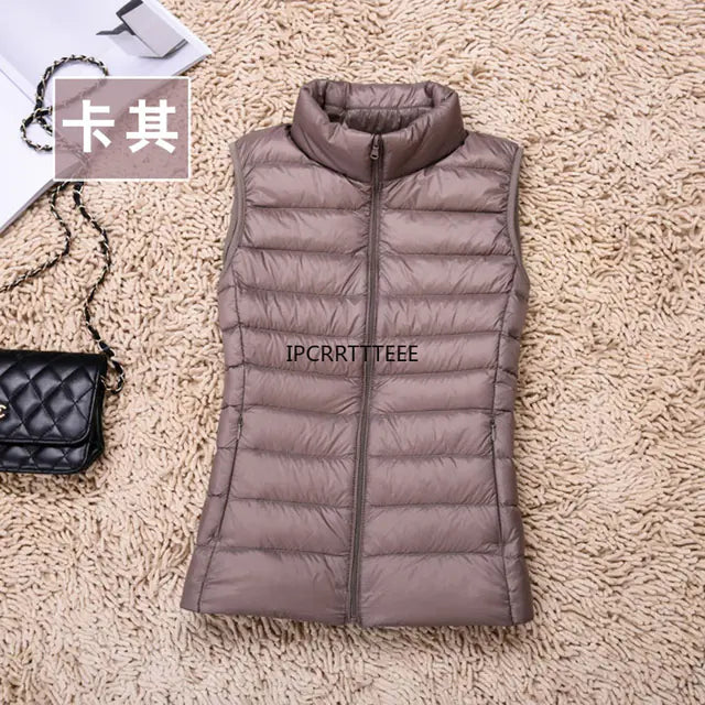 Women's Ultra-Thin Duck Down Vest for Autumn & Winter
