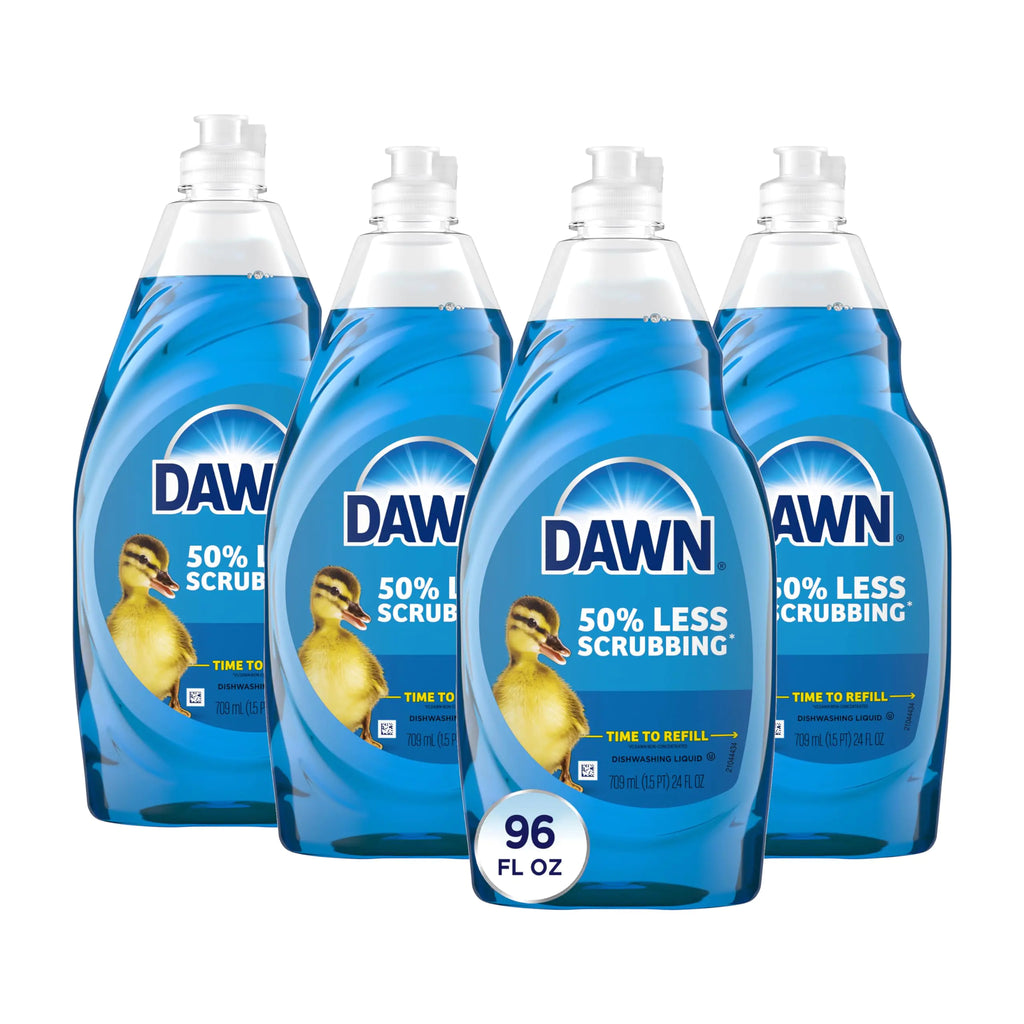 Dawn Ultra Dish Soap Dishwashing Liquid Original Dish Soap Liquid Dish Soap Refill 4x24 Fl Oz Bundle