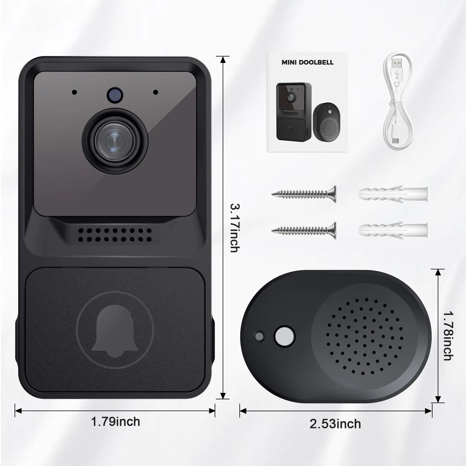 Low Power V5 Visual WiFi Doorbell with Night Vision