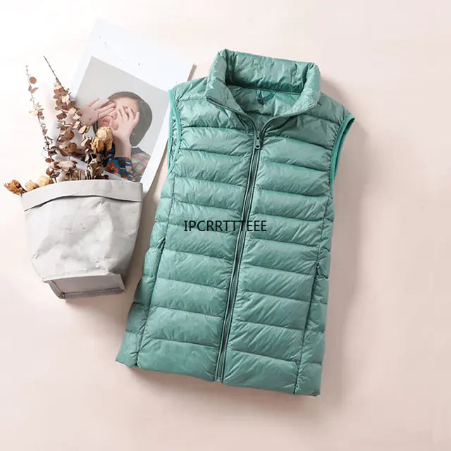Women's Ultra-Thin Duck Down Vest for Autumn & Winter