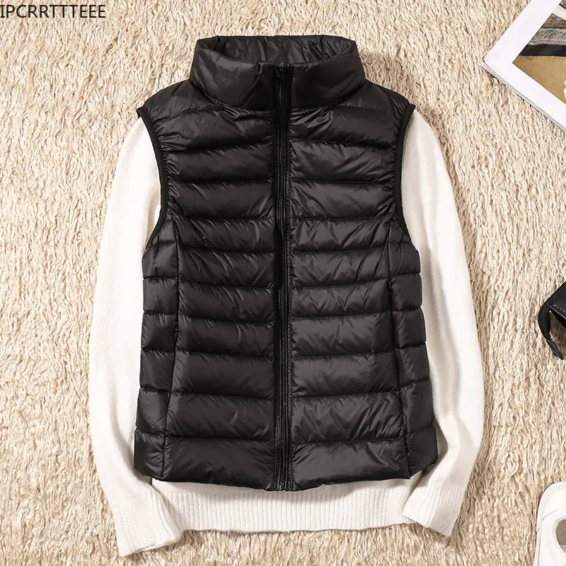 Women's Ultra-Thin Duck Down Vest for Autumn & Winter