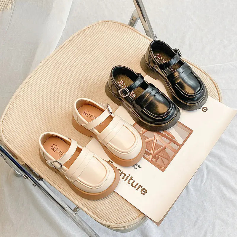 Girls' Classic Leather Flats for School and Parties