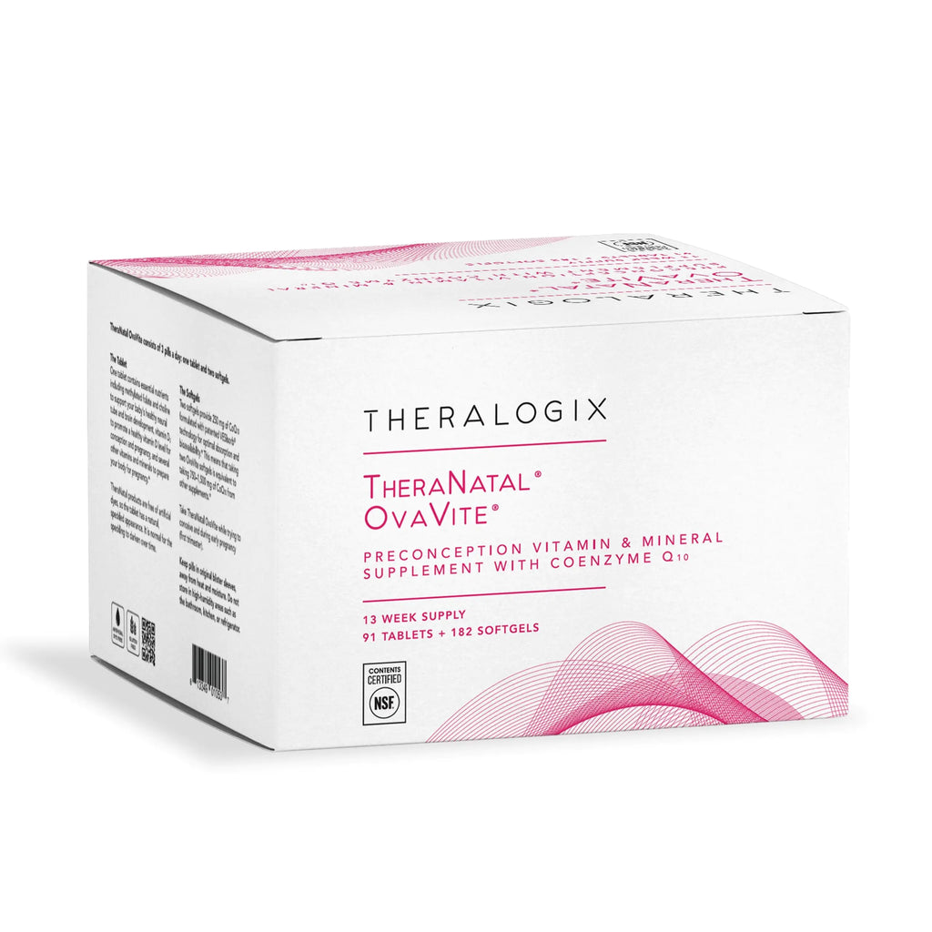 Theralogix TheraNatal OvaVite Preconception Vitamins - 13-Week Supply - Prenatal Vitamins & Fertility Supplement for Women with CoQ10* - NSF Certified - 91 Tabs 182 Softgels (91 Servings)