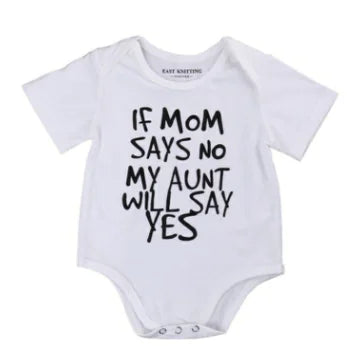 Summer New Kids' Letter Print Short Sleeve Bodysuit