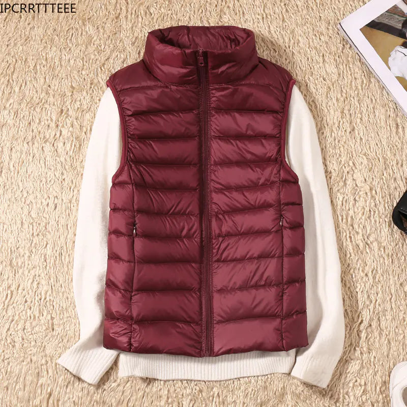 Women's Ultra-Thin Duck Down Vest for Autumn & Winter