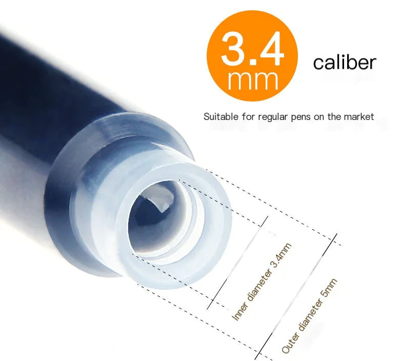 Fountain Pen Ink Cartridges in Blue, Black, Red (3.4)